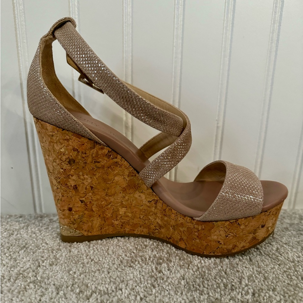 Jimmy Choo | Portia 120 | Powder Pink Glitter Mesh | 36 1/2 - Picture 4 of 11